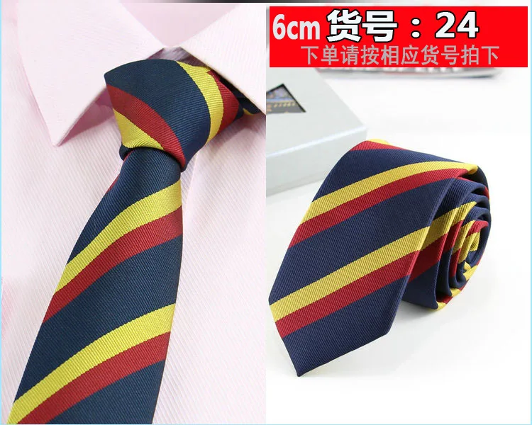 New 6cm Striped Dot Tie Business Casual Silk Luxury Mens Neck Ties Wedding Party Neck Tie Formal Slim Narrow Dress Neck Tie