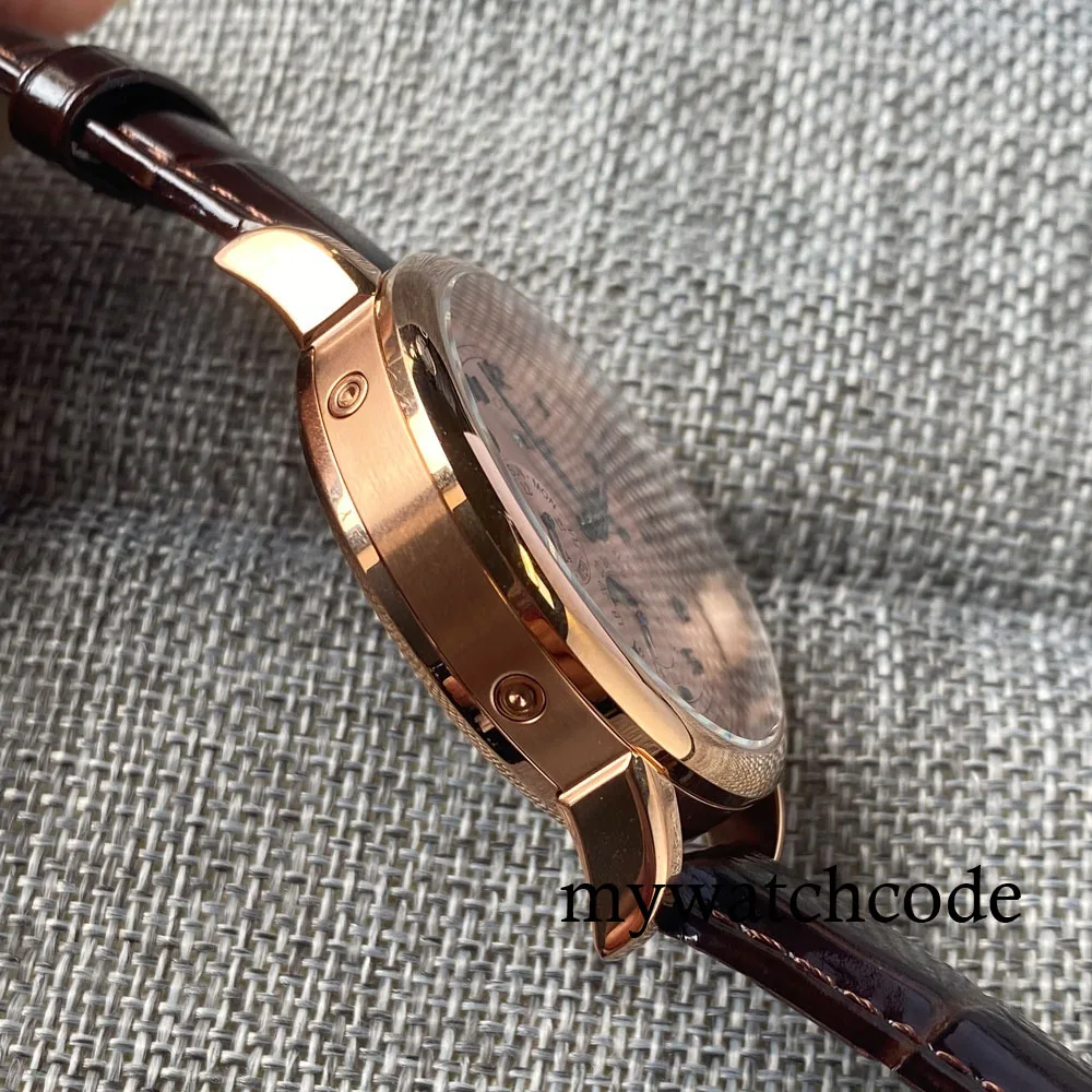 Corgeut Green/Pink/White/Black/Blue 42mm Multifunctional ST1655 Polished Automatic Men's Wristwatch Leather Strap