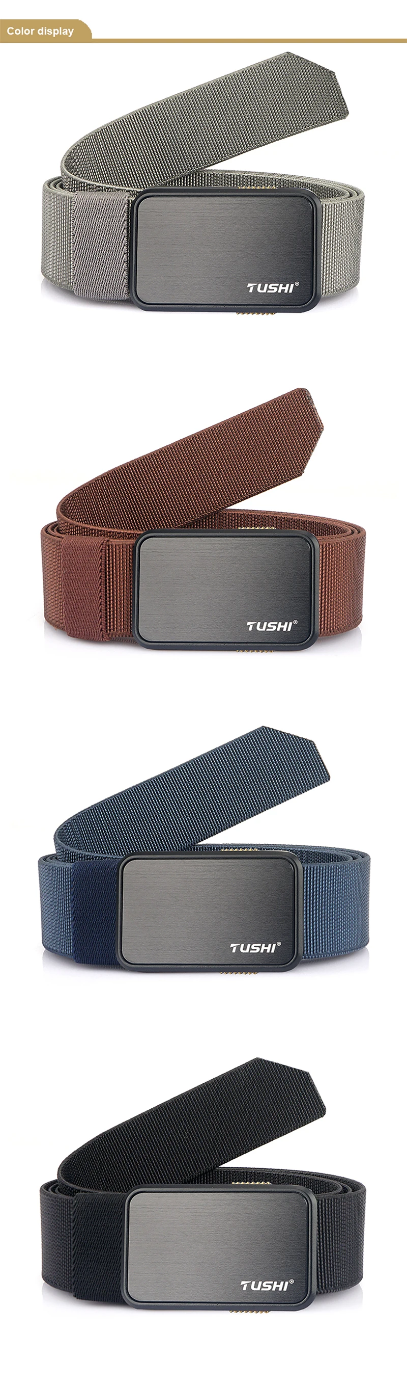 VATLTY 2022 Stretch Belt for Men Zinc Alloy Quick Release Pluggable Buckle Trousers Belt Tooling Unisex Elastic Waistband Straps