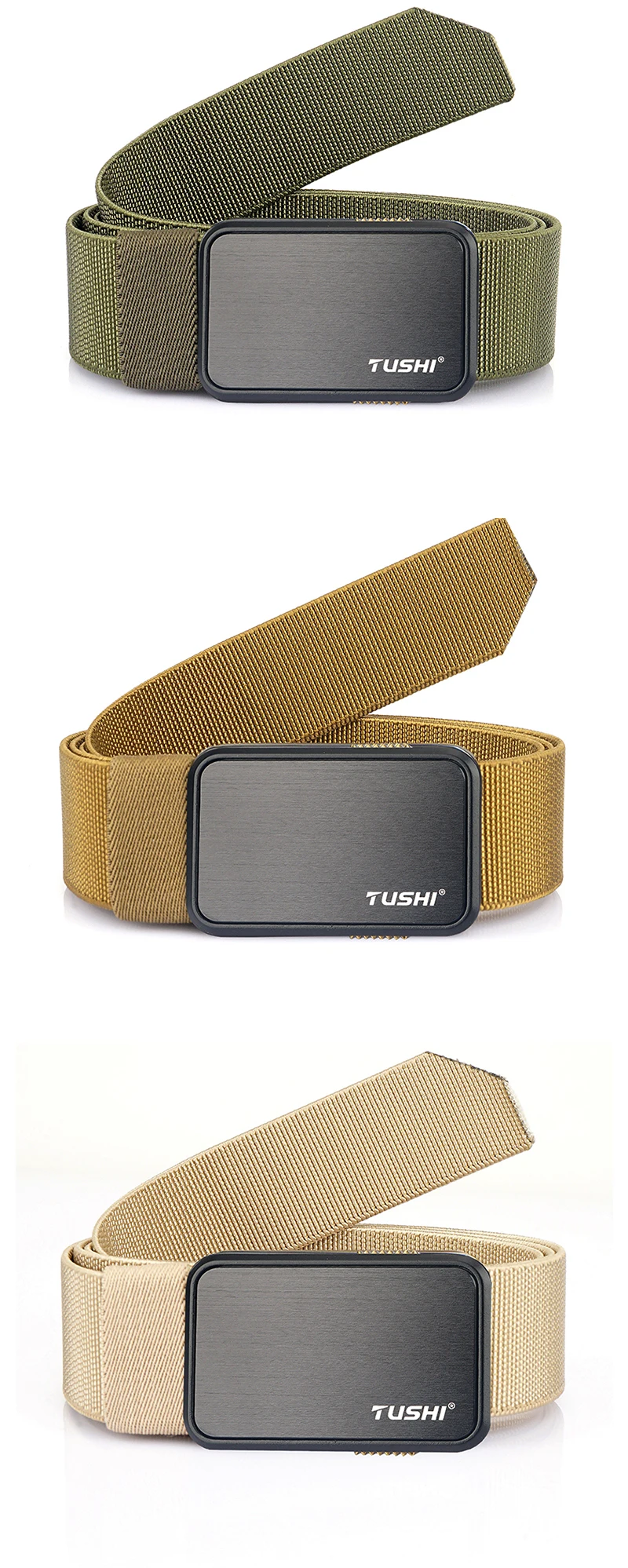VATLTY 2022 Stretch Belt for Men Zinc Alloy Quick Release Pluggable Buckle Trousers Belt Tooling Unisex Elastic Waistband Straps
