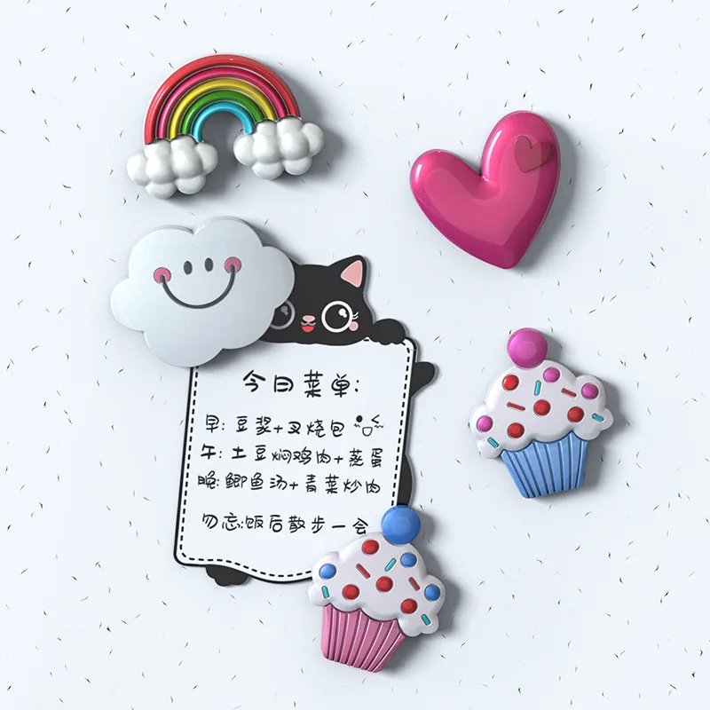 Rainbow Cloud Heart Pastry Fridge Magnet Crystal Epoxy Resin Mold Pendant Silicone Mould DIY Crafts Decoration Casting Tool