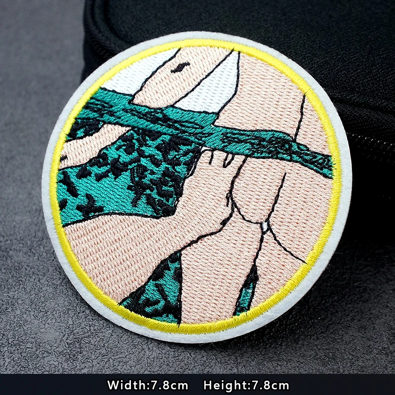 UFO Nebula Landscape Patches Embroidery For T-Shirt Iron On Appliques Clothes Jeans Stickers Badges Mountain Peak