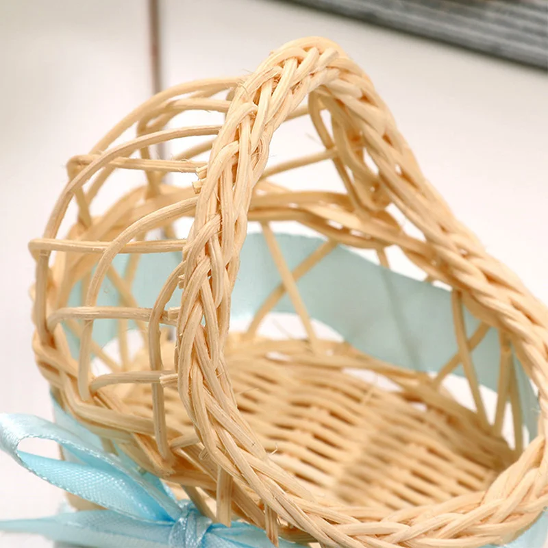 10/20Pcs Baby Shower Decoration Gifts For Guests Mini Woven Flower Basket Chocolate Candy Box Birthday Kids Newborn Party Favors