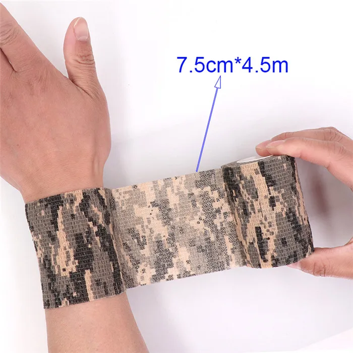 2.5/5/7.5/10cm Camouflage Sport Elastic Wrap Tape Hunt Disguise Bandage Knee Finger Wrist Ankle DIY Self Adhesive Bands