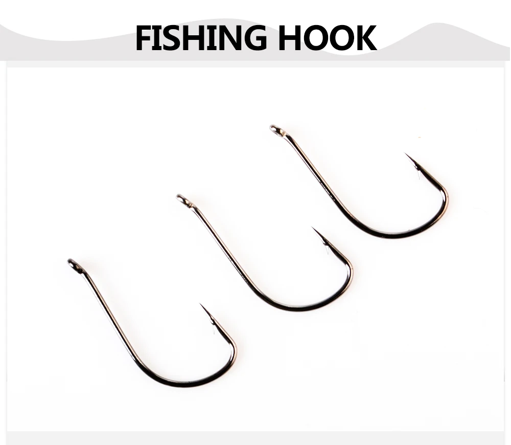 FTK-011 High Carbon Steel Fishing Hook With Ring 7.5-15mm Barbed Single Carp Feeder With Eyes