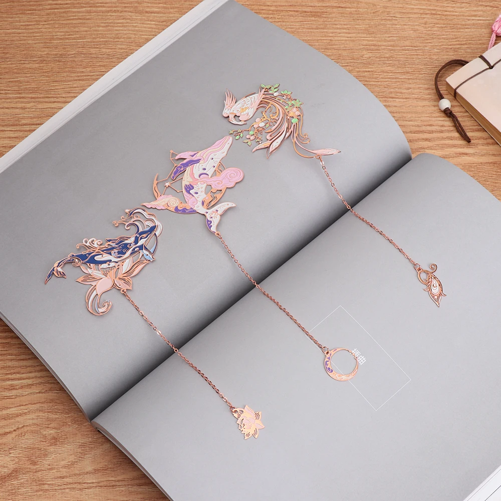 Hot Chinese Style Metal Bookmark Tassel Pendant Retro Book Clip Pagination Mark School Office Supplies Stationery Student Gift