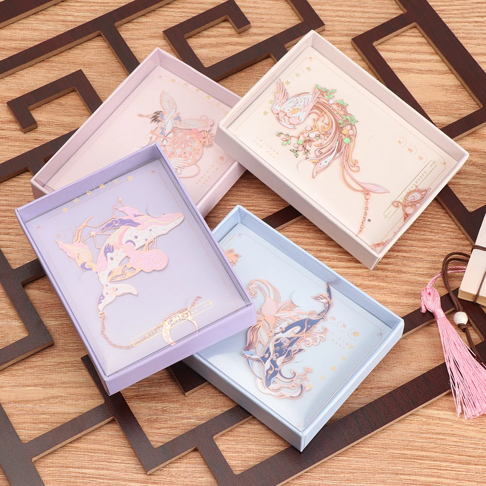Hot Chinese Style Metal Bookmark Tassel Pendant Retro Book Clip Pagination Mark School Office Supplies Stationery Student Gift