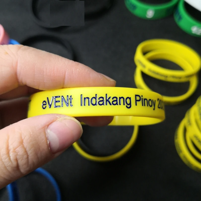 100PCS Engraved Custom Silicone Wristband Debossed Technique Customizable LOGO ID SOS Bracelet Engraved Personalized Armband
