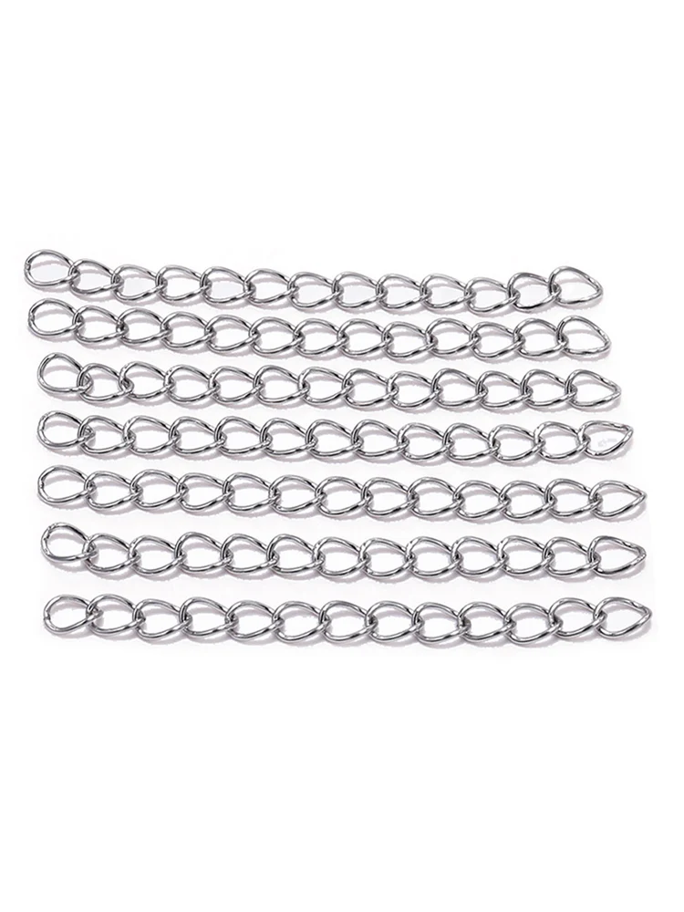 50Pcs/lot 5 7cm Stainless Steel Bulk Necklace Extension Chain Tail Extender For Bracelet Chains Jewelry Making Supplies Findings