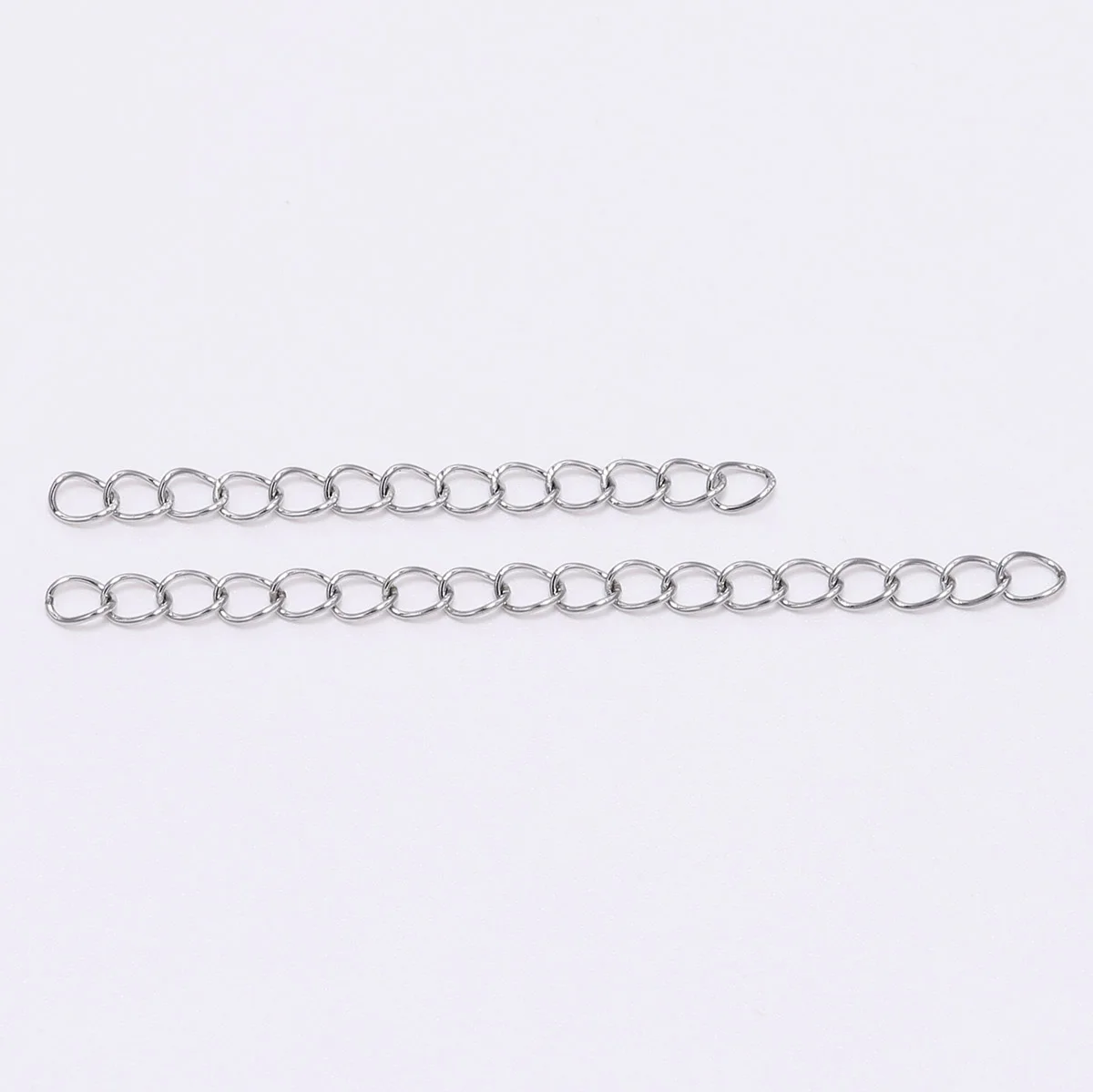 50Pcs/lot 5 7cm Stainless Steel Bulk Necklace Extension Chain Tail Extender For Bracelet Chains Jewelry Making Supplies Findings