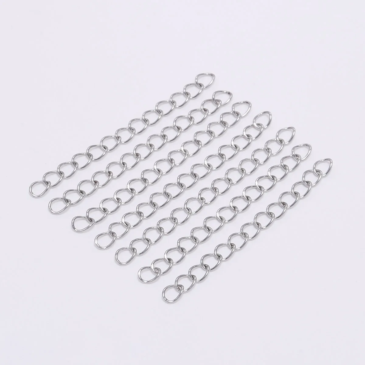50Pcs/lot 5 7cm Stainless Steel Bulk Necklace Extension Chain Tail Extender For Bracelet Chains Jewelry Making Supplies Findings