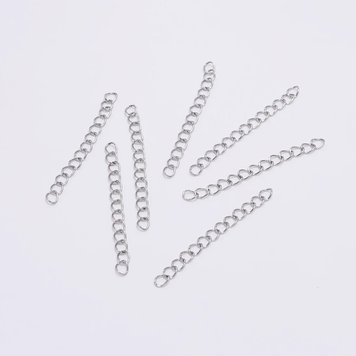 50Pcs/lot 5 7cm Stainless Steel Bulk Necklace Extension Chain Tail Extender For Bracelet Chains Jewelry Making Supplies Findings