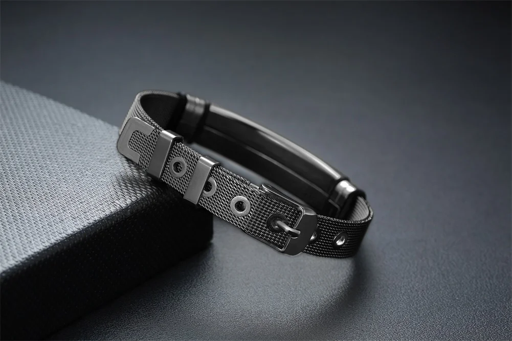 Men's Medical Alert Jewelry and Custom Engravable IDs Brazalets Stainless Steel Wristband Bracelet Personalized Emergency Bangle