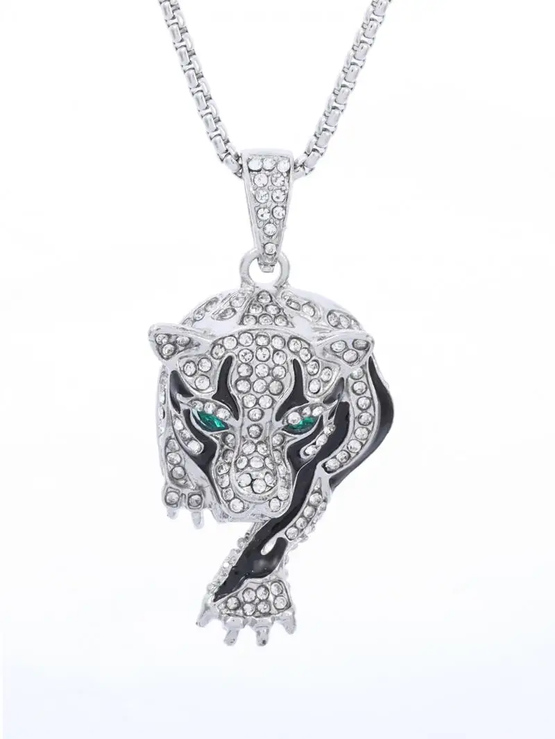 Personality Trend Men Jewelry Gold Plated Tiger Cheetah Animal Pendant Fashion Cool Necklace