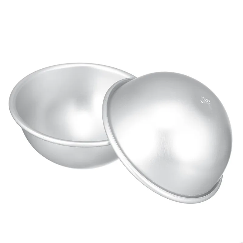 2PCS Round Aluminium Alloy Ball Bath Molds DIY Tool Bath Salt Ball Homemade Crafting Gifts Semicircle Sphere Mold