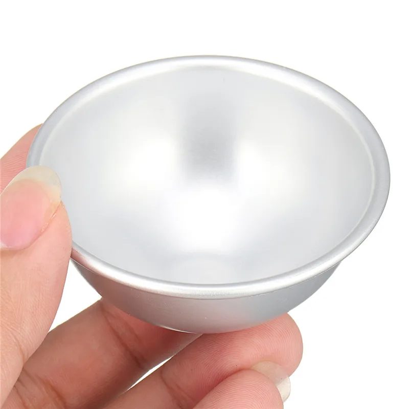 2PCS Round Aluminium Alloy Ball Bath Molds DIY Tool Bath Salt Ball Homemade Crafting Gifts Semicircle Sphere Mold