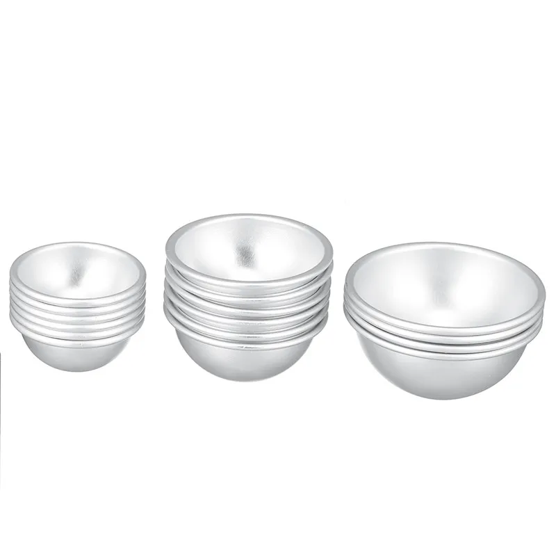 2PCS Round Aluminium Alloy Ball Bath Molds DIY Tool Bath Salt Ball Homemade Crafting Gifts Semicircle Sphere Mold