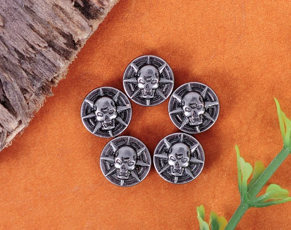50x Punk Biker Antqiue Brass Metal Starbust Skull Leathercraft Leather Rivets Stud Set For Belt Bag Shoe Clothing