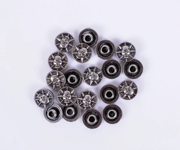 50x Punk Biker Antqiue Brass Metal Starbust Skull Leathercraft Leather Rivets Stud Set For Belt Bag Shoe Clothing