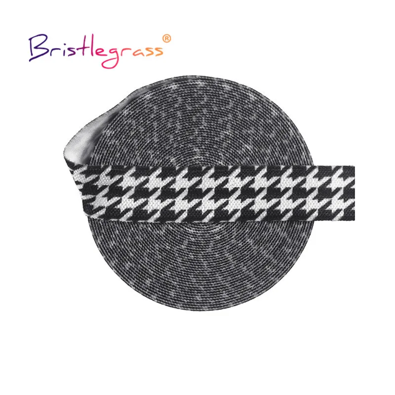 BRISTLEGRASS 2 5 10 Yard 5/8" 15mm Lace Crown Leopard Animal Print Fold Over Elastics FOE Spandex Band Tape Hair Tie Sewing Trim