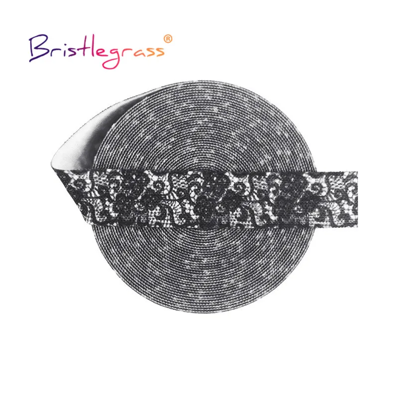 BRISTLEGRASS 2 5 10 Yard 5/8" 15mm Lace Crown Leopard Animal Print Fold Over Elastics FOE Spandex Band Tape Hair Tie Sewing Trim