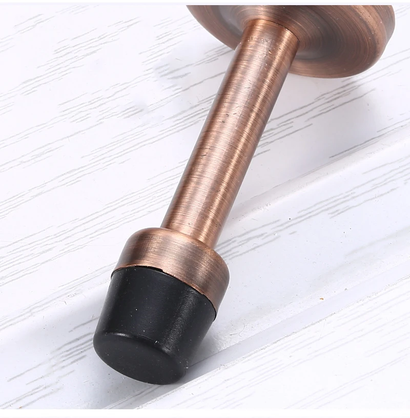NAIERDI Rubber Wall Mounted Door Stopper Stainless Steel Door Stops Holder Catch Floor Fitting With Screws Bedroom Home Hardware