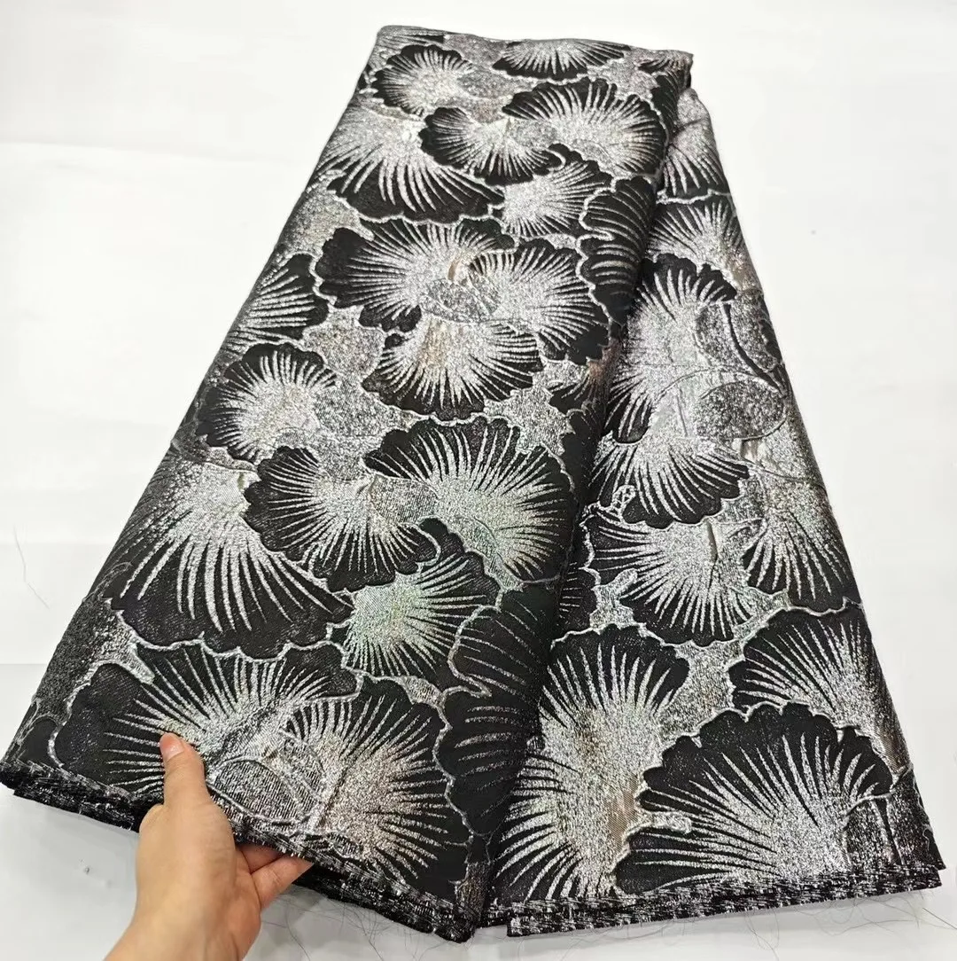 Pink African Lace Fabric 2024 High Quality Brocade Jacquard Fabric Nigerian French Organza Lace Fabric for Party Dress 5 Yards