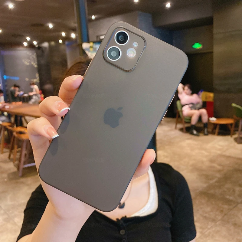 Ultra Thin 0.2MM Matte Liquid Silicone Case For iPhone 11 12 13 Mini 14 15 16 Pro Max Plus Soft TPU Phone Cover Anti-Fingerprint