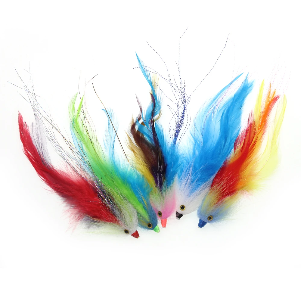 Bimoo 1PC #2/0 New Trout Steelhead Salmon Pike Streamer Fly for Seawater Fly Fishing Flies Lure Conehead Tube Flies Big Streamer