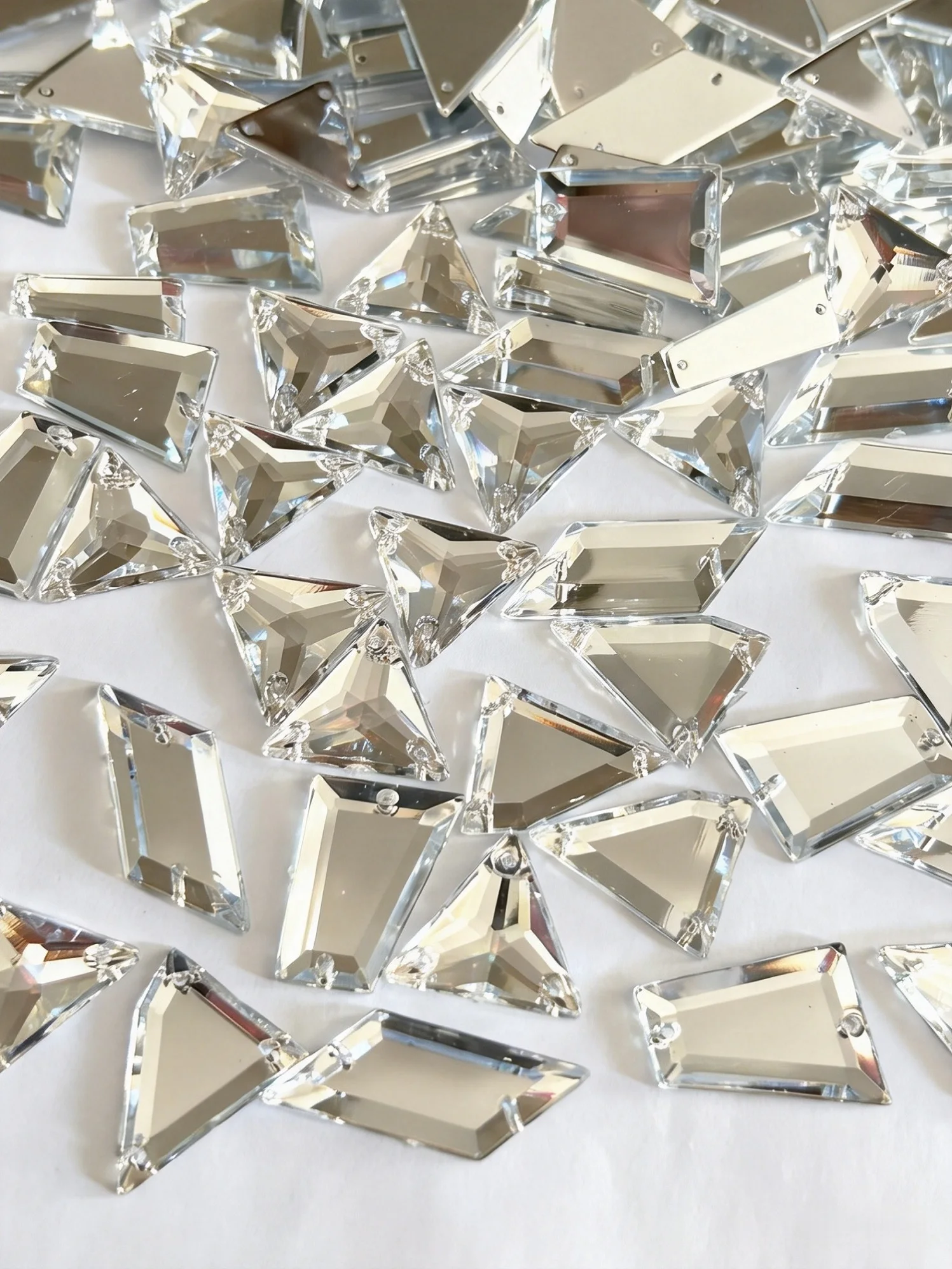 170Pcs Mirror Silver Bags Shoes Clothes Design Diy Sew on Lace Rhinestones Stones Crystals Strass For Crafts Costume Accessories