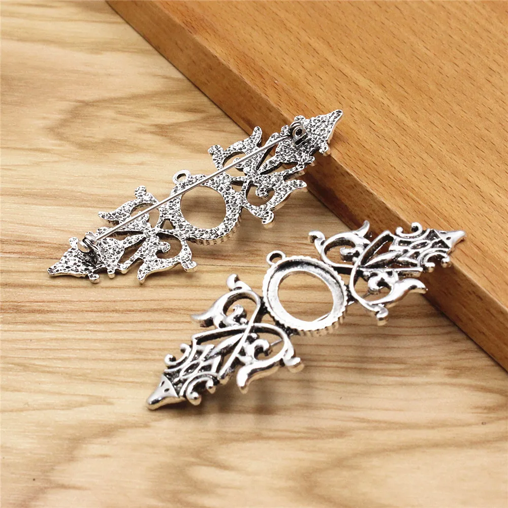 Onebeading Fit 13x18mm Vintage Oval Brooch Blank Setting Bezel Tray Base Cabochons For DIY Making Accessories 5Pcs K06231