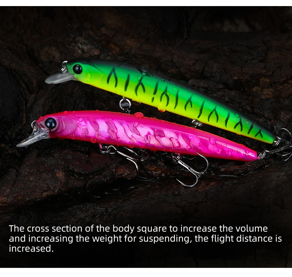 TSURINOYA Suspending Minnow Fishing Lure DW78 92mm 9g Long Casting Pike 3 Hooks Hard Bait Crank Bait Wobbler Jerkbait