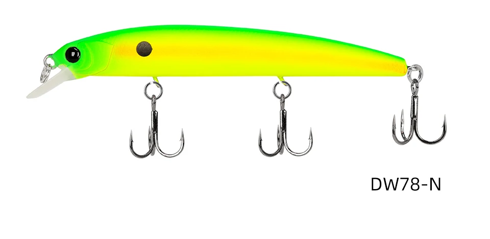 TSURINOYA Suspending Minnow Fishing Lure DW78 92mm 9g Long Casting Pike 3 Hooks Hard Bait Crank Bait Wobbler Jerkbait