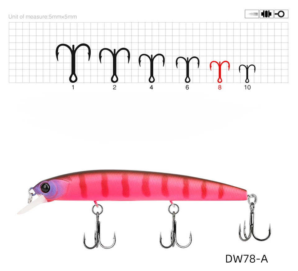 TSURINOYA Suspending Minnow Fishing Lure DW78 92mm 9g Long Casting Pike 3 Hooks Hard Bait Crank Bait Wobbler Jerkbait