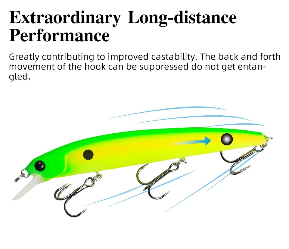 TSURINOYA Suspending Minnow Fishing Lure DW78 92mm 9g Long Casting Pike 3 Hooks Hard Bait Crank Bait Wobbler Jerkbait