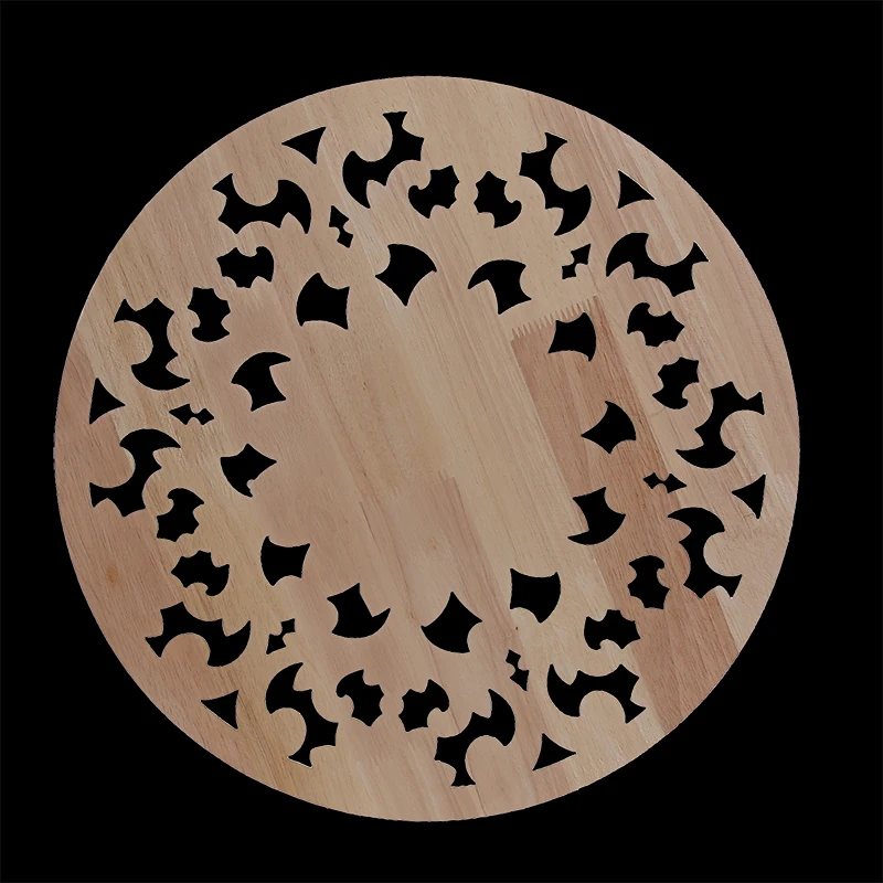 Round Flower Exquisite Carving Natural Wood Appliques Furniture Wooden Mouldings Vintage Unpainted Accessories Decoration Decal