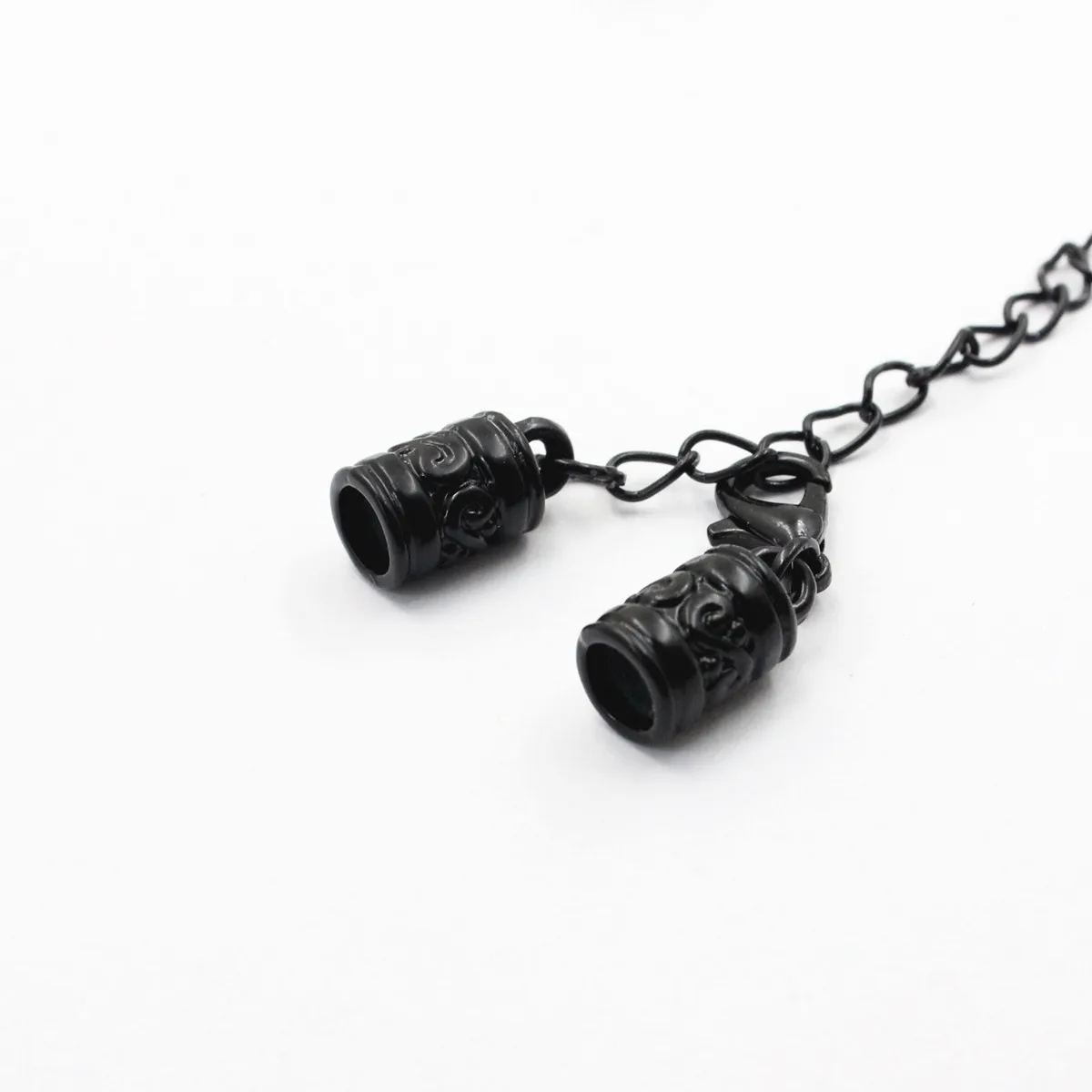 Fit 5mm Hole Fashion Zinc Alloy Cord End Caps For Necklace Bracelet Connectors Clasp DIY Accessories Length: 44mm+50mm 10sets