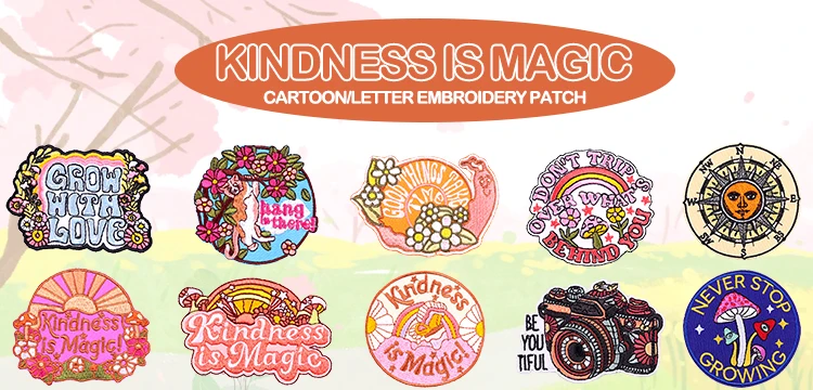 Mushroom Applique Embroidered Patches On Kids Clothes DIY Iron On Patches Cartoon Patches For Clothing Stickers Animal Badges