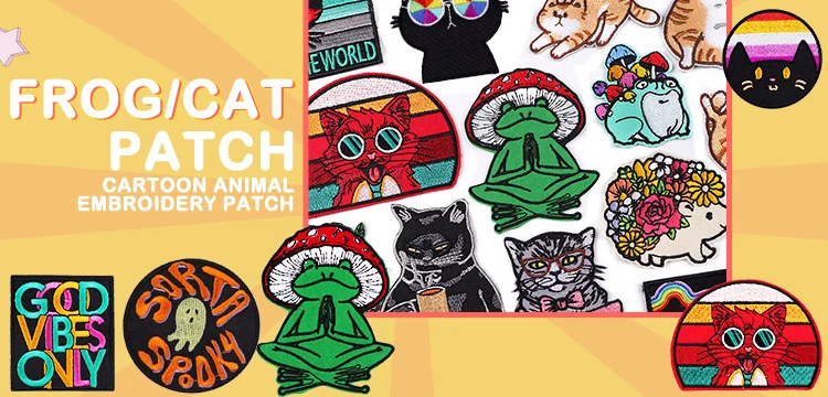 Mushroom Applique Embroidered Patches On Kids Clothes DIY Iron On Patches Cartoon Patches For Clothing Stickers Animal Badges