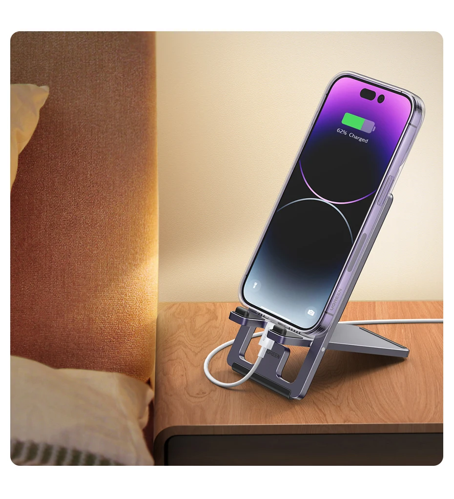 【New-in Sale】UGREEN Phone Holder Aluminum Desk Phone Stand For iPhone 16 15 14 Pro Xiaomi Samsung Mobile Phone Support Tablet
