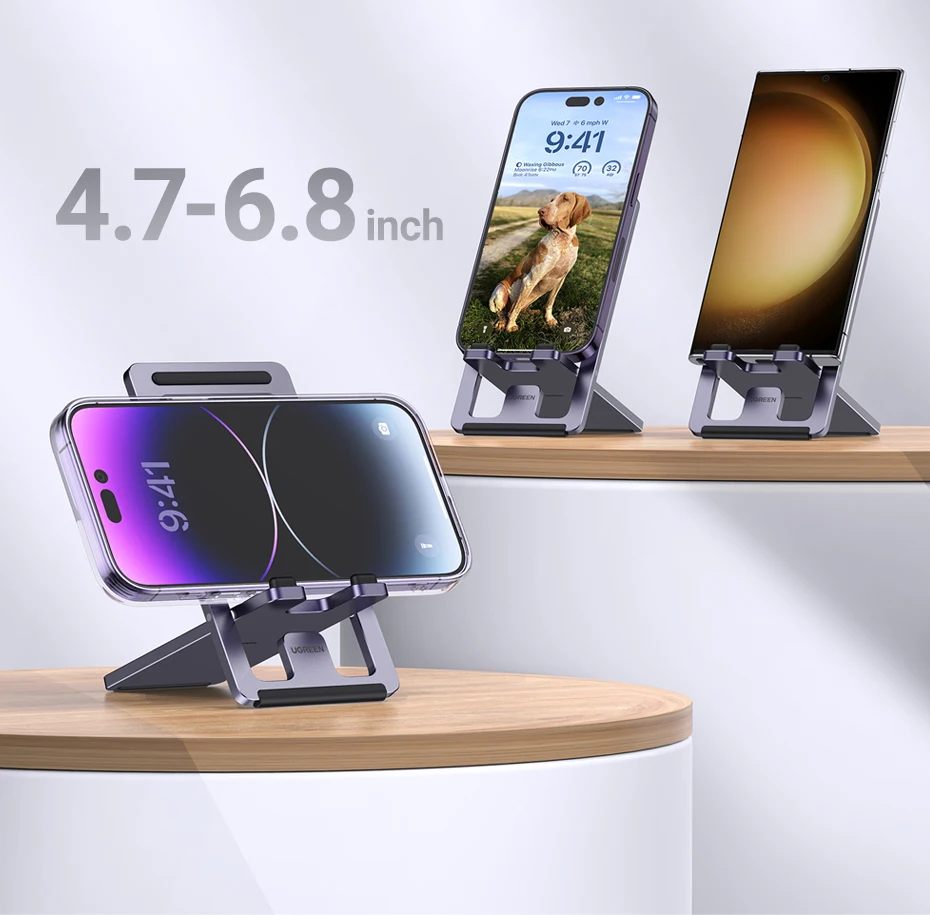 【New-in Sale】UGREEN Phone Holder Aluminum Desk Phone Stand For iPhone 16 15 14 Pro Xiaomi Samsung Mobile Phone Support Tablet
