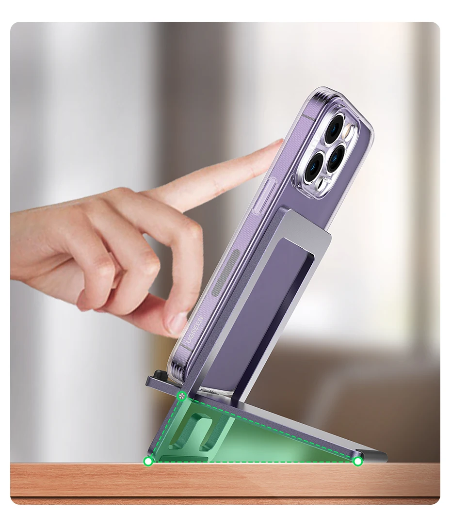 【New-in Sale】UGREEN Phone Holder Aluminum Desk Phone Stand For iPhone 16 15 14 Pro Xiaomi Samsung Mobile Phone Support Tablet