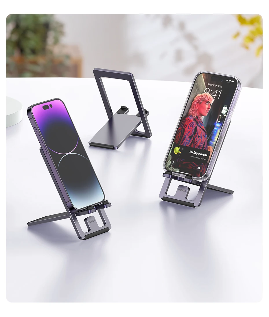 【New-in Sale】UGREEN Phone Holder Aluminum Desk Phone Stand For iPhone 16 15 14 Pro Xiaomi Samsung Mobile Phone Support Tablet