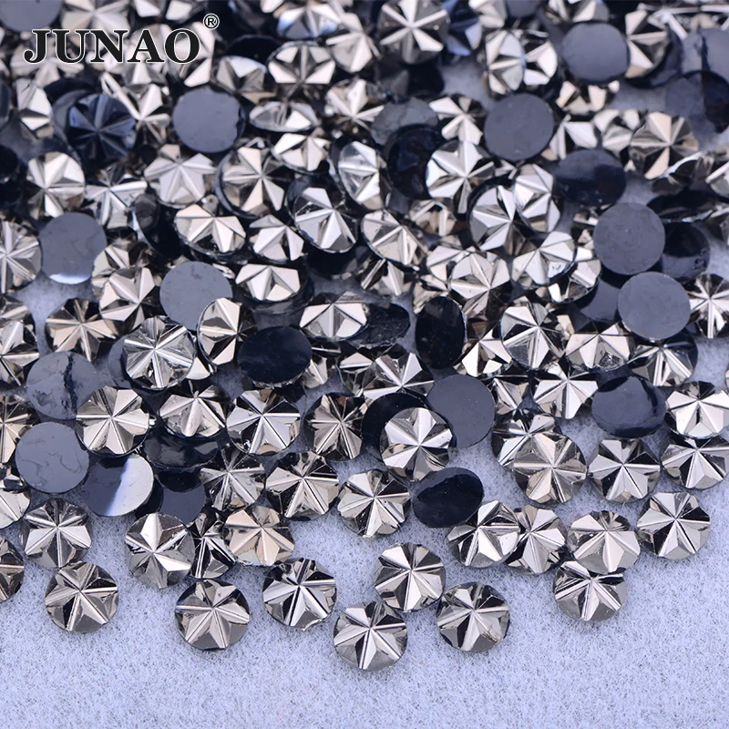 JUNAO 500pcs 5mm Mix Color Flowers Resin Nail Rhinestones Jelly AB Crystal Flatback Nail Stickers for Face Nail Art Decoration