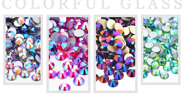 JUNAO 500pcs 5mm Mix Color Flowers Resin Nail Rhinestones Jelly AB Crystal Flatback Nail Stickers for Face Nail Art Decoration