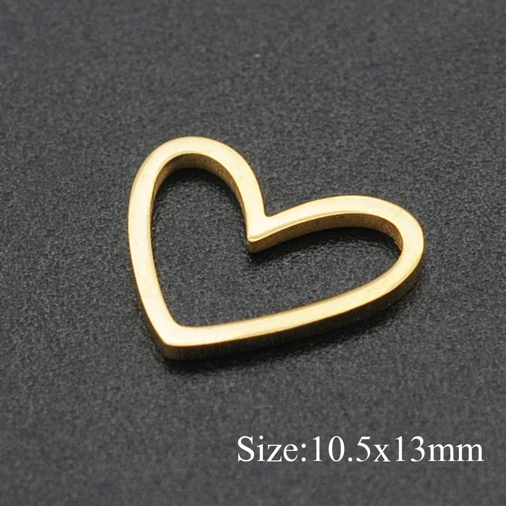 10pcs/lot 316 Stainless Steel Heart Geometric DIY Earring Charm Connector Wholesale Top Quality Findings Accpet OEM Order