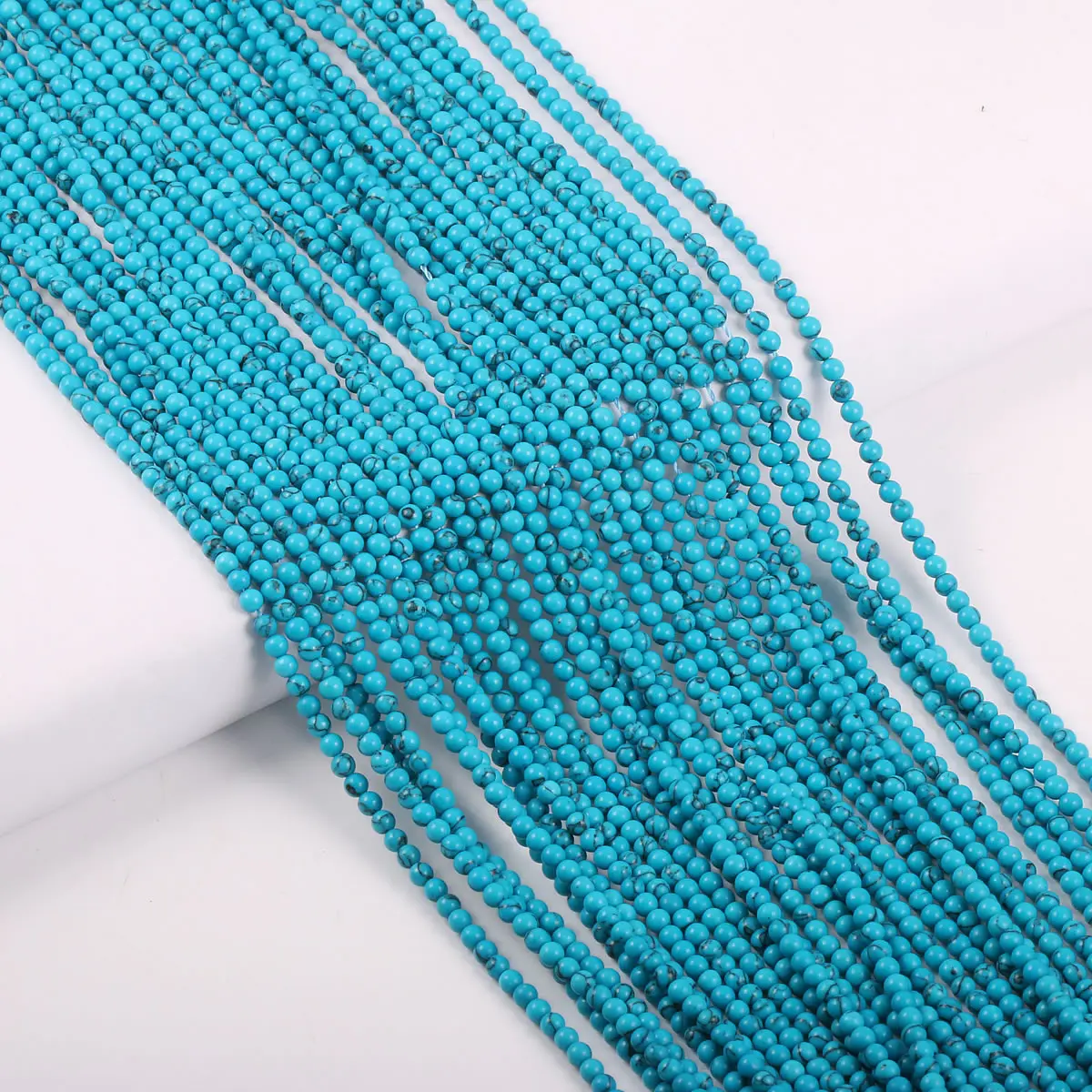 Wholesale Natural Stone Beads Blue Turquoises Beads for Jewelry Making Beadwork DIY Necklace Bracelet Accessories 2mm 3mm