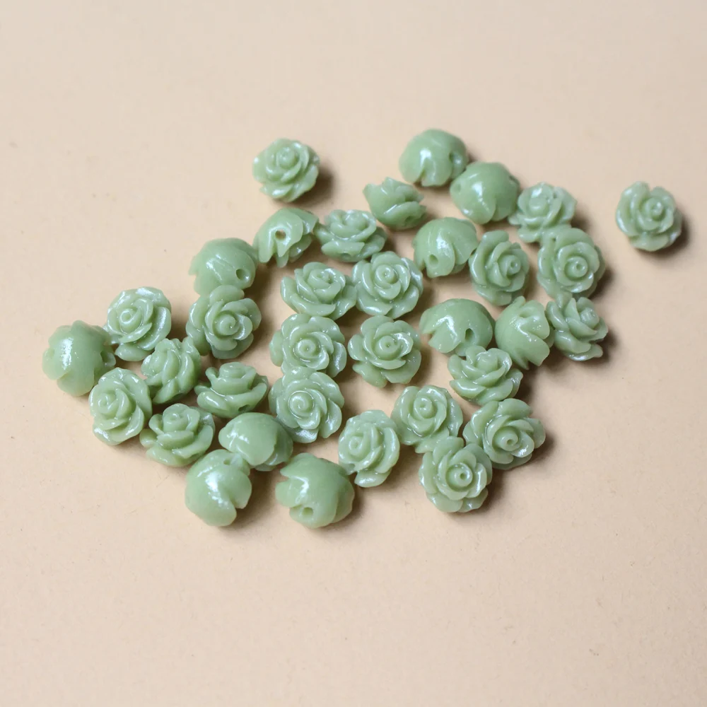 50pcs/Lot 6mm Artificial Coral Beads Cabochon Camelia Flower Shape Multi-Color Fashion Beads for Jewelry Making DIY Accessories