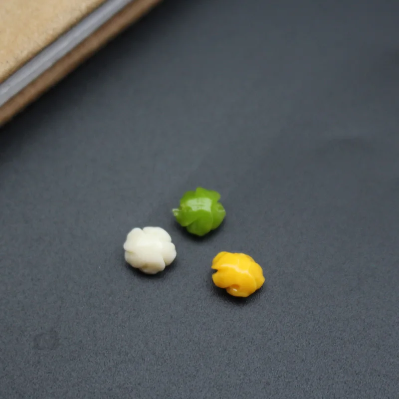 50pcs/Lot 6mm Artificial Coral Beads Cabochon Camelia Flower Shape Multi-Color Fashion Beads for Jewelry Making DIY Accessories