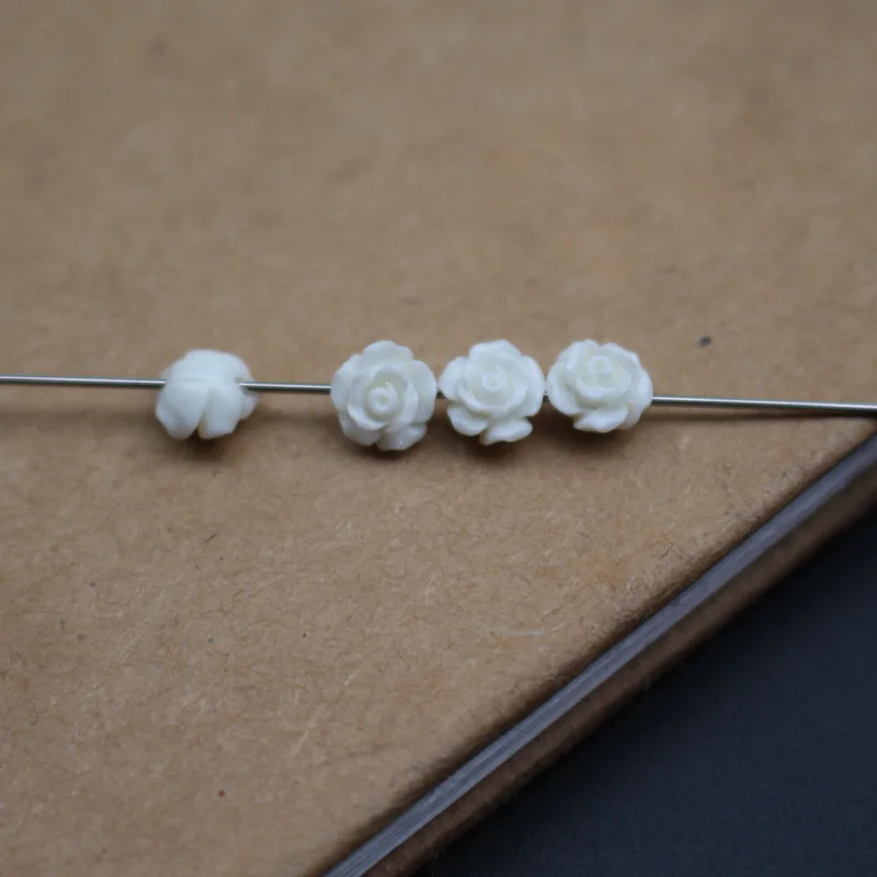 50pcs/Lot 6mm Artificial Coral Beads Cabochon Camelia Flower Shape Multi-Color Fashion Beads for Jewelry Making DIY Accessories